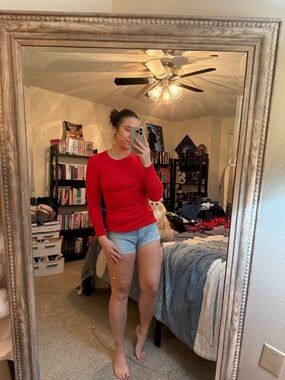 a new day Red Long-Sleeve Crewneck Top